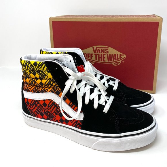 VANS Sk8-HI Logo Flame Suede Canvas Black Skate Shoes Women's Size VN0A4U3C2N5 - Picture 5 of 9